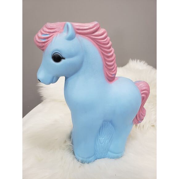 Vintage A J Renzi Corp Pink Carousel Horse Plastic 10" Blow Mold Coin‎ Bank Pony - Picture 8 of 8